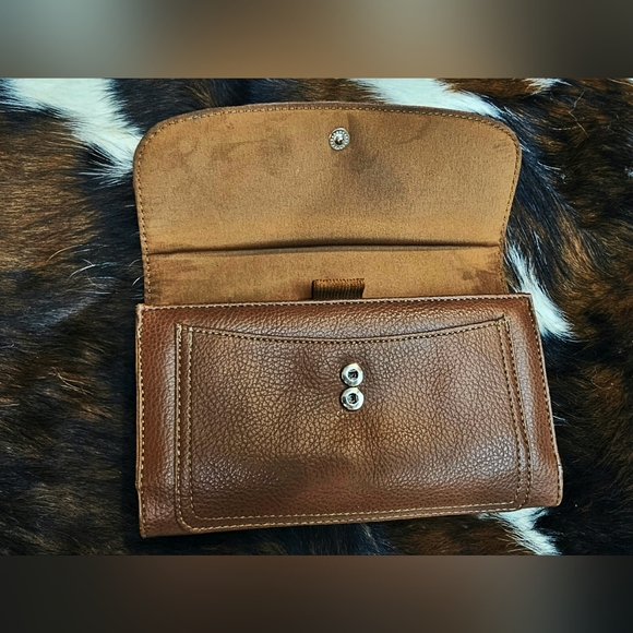 Vintage Relic Fossil Brown Pebbled Leather Trifold Wallet & Checkbook Wallet Set - Picture 7 of 13